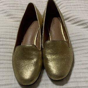 Fossil Metallic Gold Women's Flats